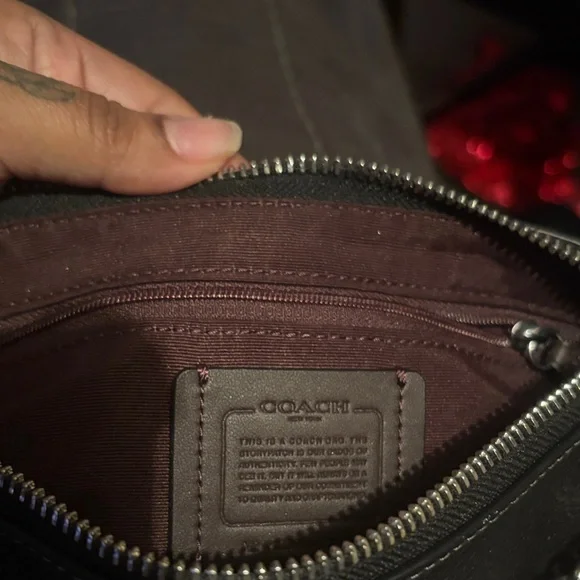 Coach Black and Silver Chain Shoulder Bag - Picture 3 of 5